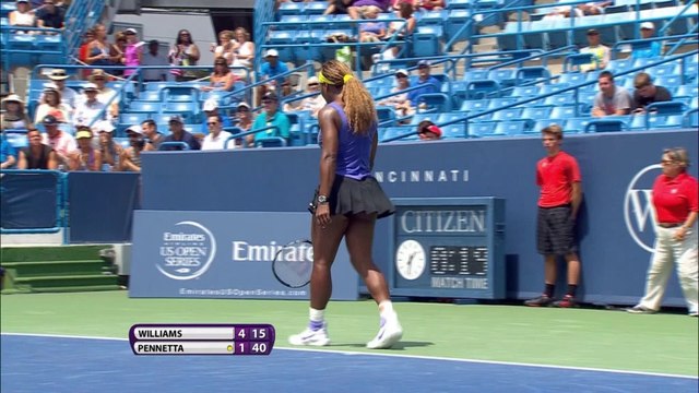WTA Cincinnati: S. Williams bt Pennetta (6-2 6-2)