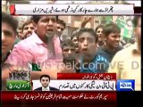 PML N Workers threw stones at PTI Container