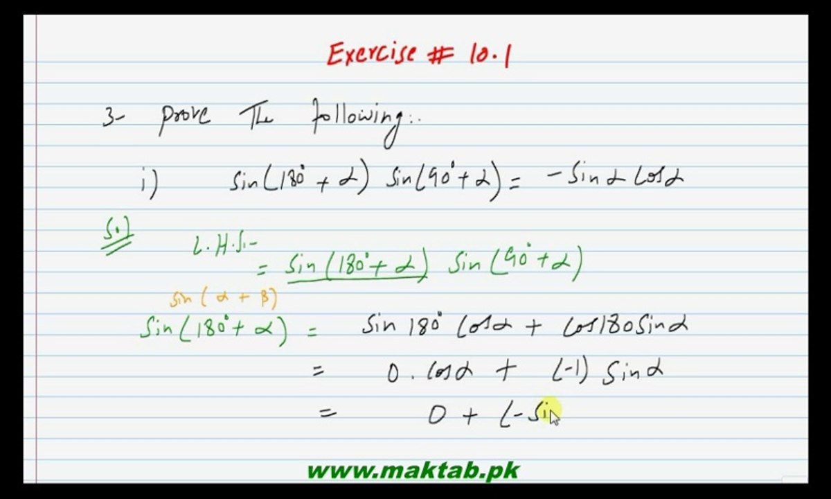 FSc Math Book1, Ex 10.1, LEC 9: Q 3