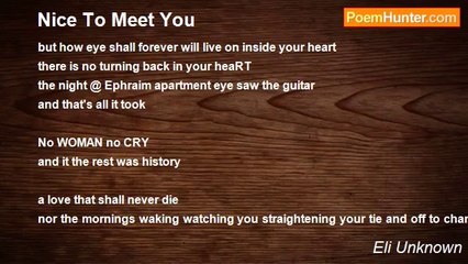 Eli Unknown - Nice To Meet You