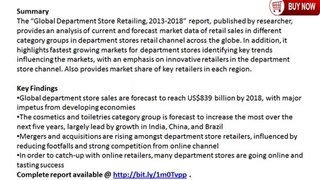 Global Department Store Retailing, 2013-2018 Market Dynamics, Retail Trends and Competitive Landscape