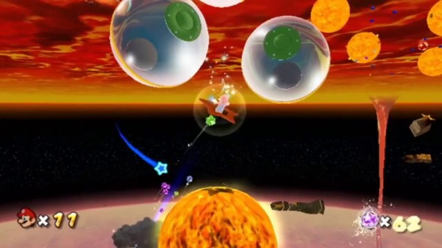 Super Mario Galaxy - Gerbes infernales - Étoile 1 : Course dans la marmite infernale