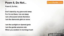 vince III tamani - Poem 8, Do Not...