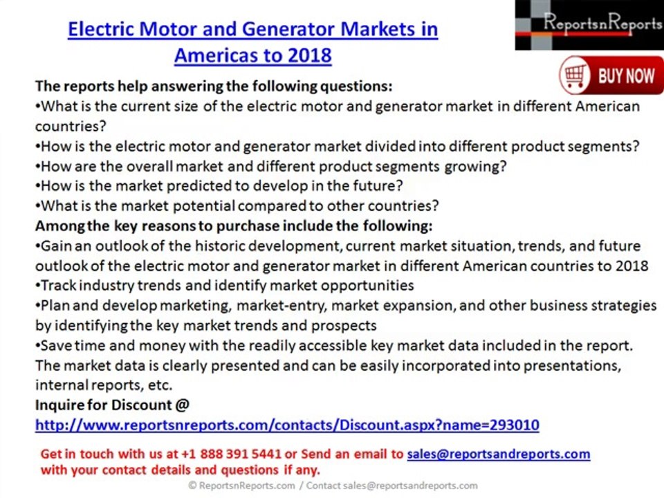 Electric Motor and Generator Industry in Americas to 2018 - Market Size, Trends, and Forecasts