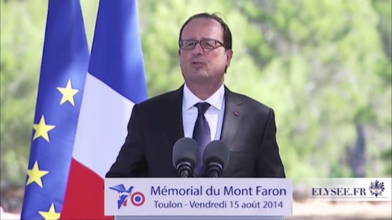 Au Mont Faron, Hollande exalte le passé glorieux de la libération de la France