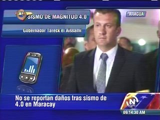 El Aissami reporta que no hay daños materiales tras sismo en Maracay