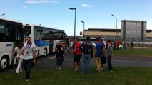Départ des supporters du Stade Malherbe pour le stade du Mans