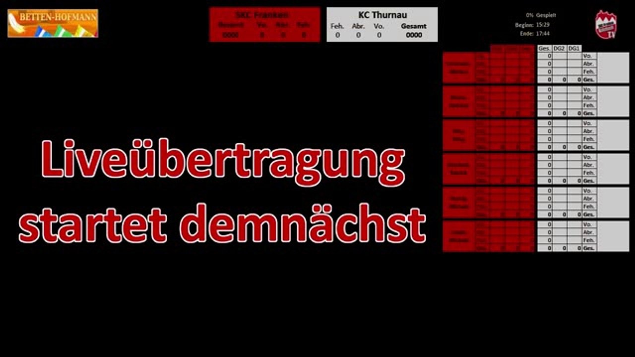 Liveübertragung am 18.08.2014
