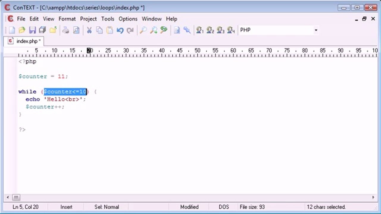 Beginner PHP Tutorial - 25 - while Loop_‏(www.itcollege4u.com)