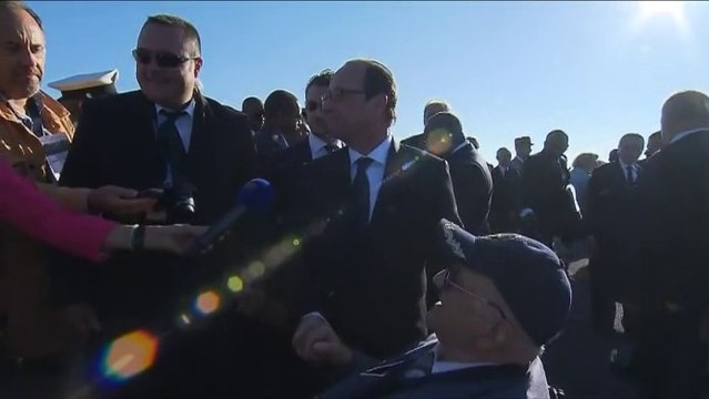 Interview du président de la République lors de la cérémonie internationale à bord du porte-avions Charles-de-Gaulle