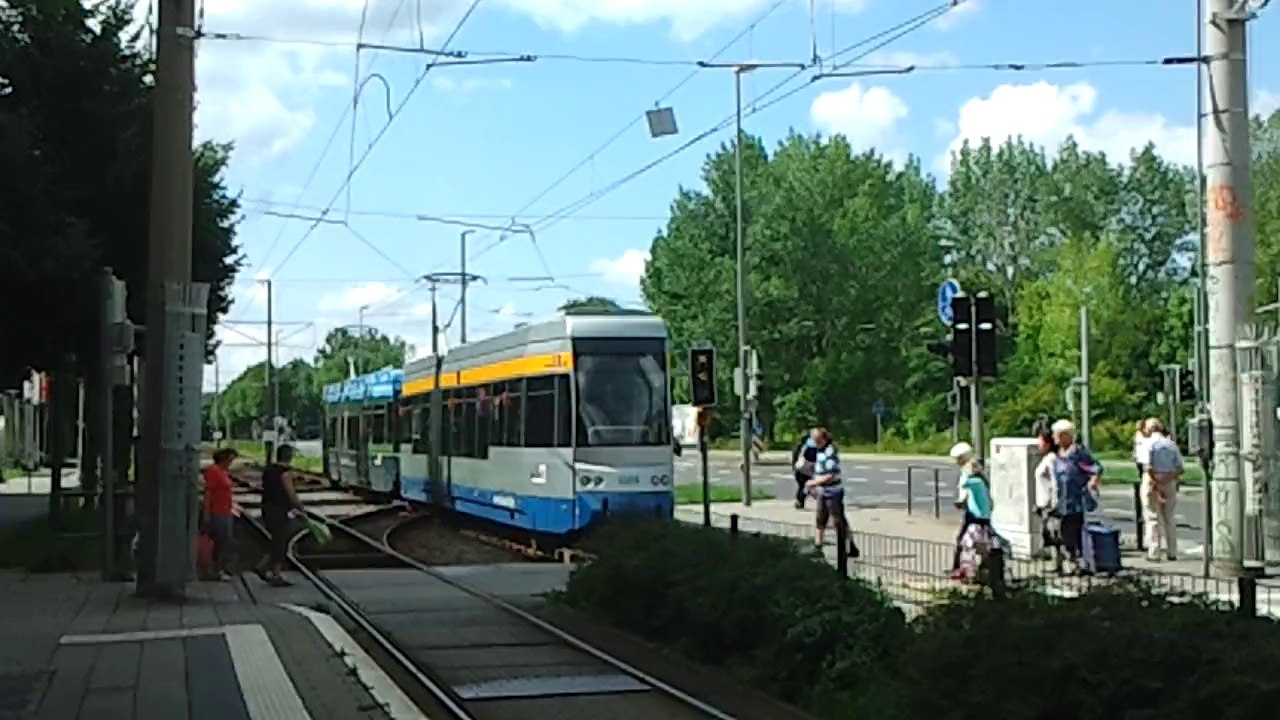 Straßenbahn Leipzig - Tram 15 Abfahrt: Schönauer Ring