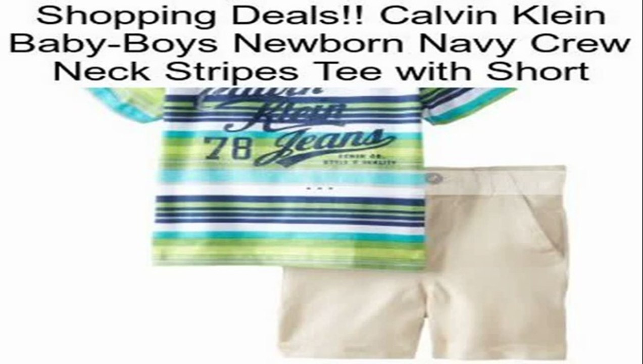 Calvin Klein Baby-Boys Newborn Navy Crew Neck Stripes Tee with Short Review