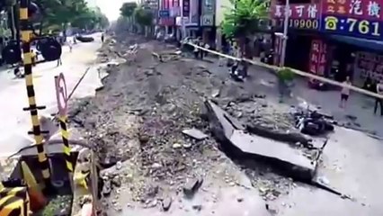 Huge Gas Explosion Rocks the Streets of Kaohsiung in Taiwan