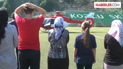 Futbol antrenmanına ambulans helikopter molası -