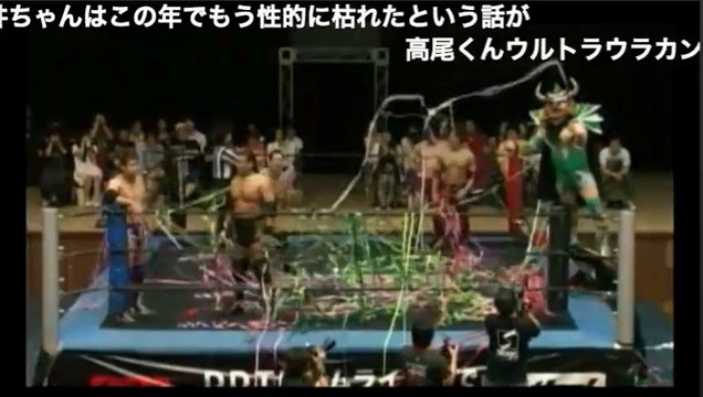 Team Dream Futures (Keisuke Ishii, Shigehiro Irie & Soma Takao) vs. Kiai Ryuuken Ecchan, Sanshiro Takagi & Touru Owashi) (DDT - 07/13/14)