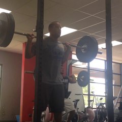 8/12- first set back squat, 205 lbs