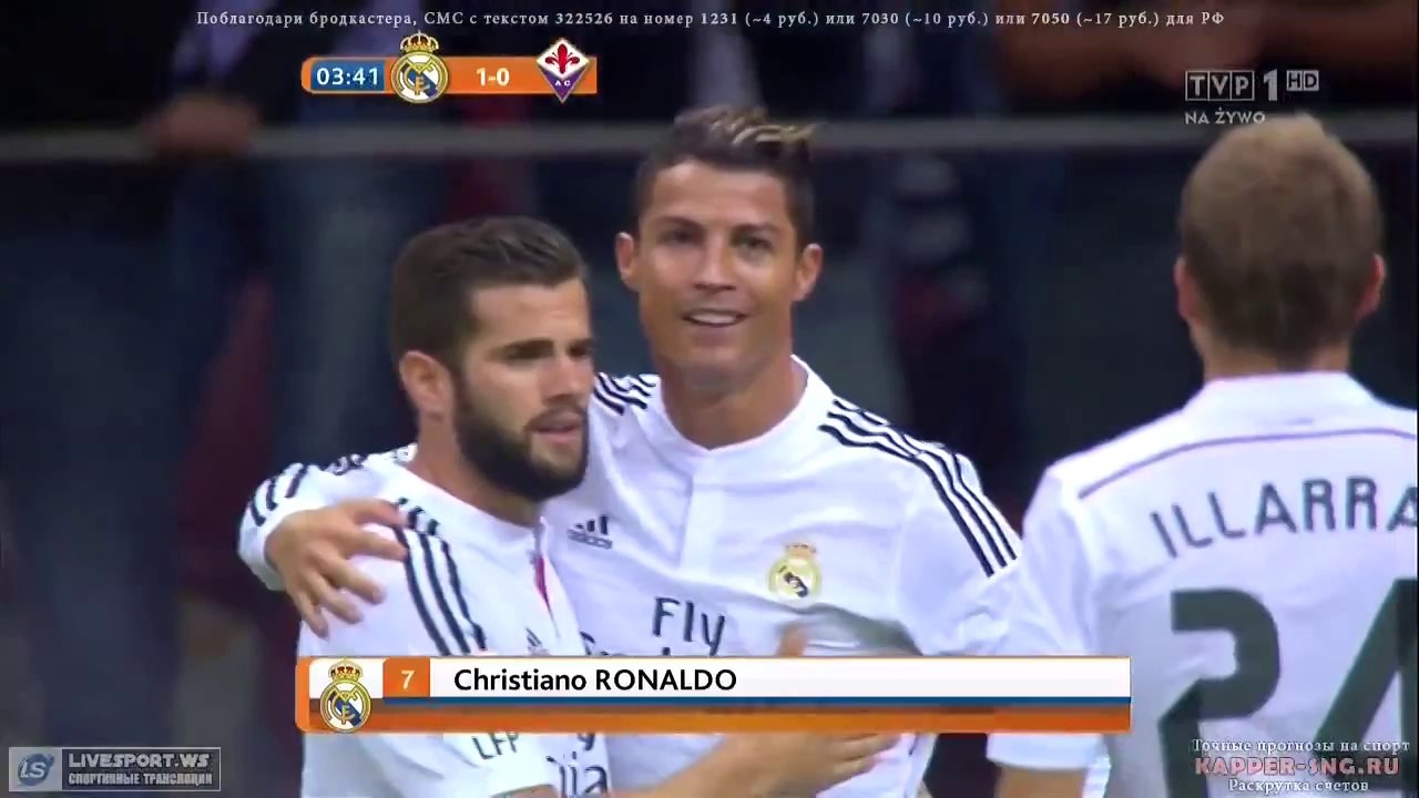 Real Madrid vs Fiorentina 1-0 Cristiano Ronaldo Goal Friendly Match 2014