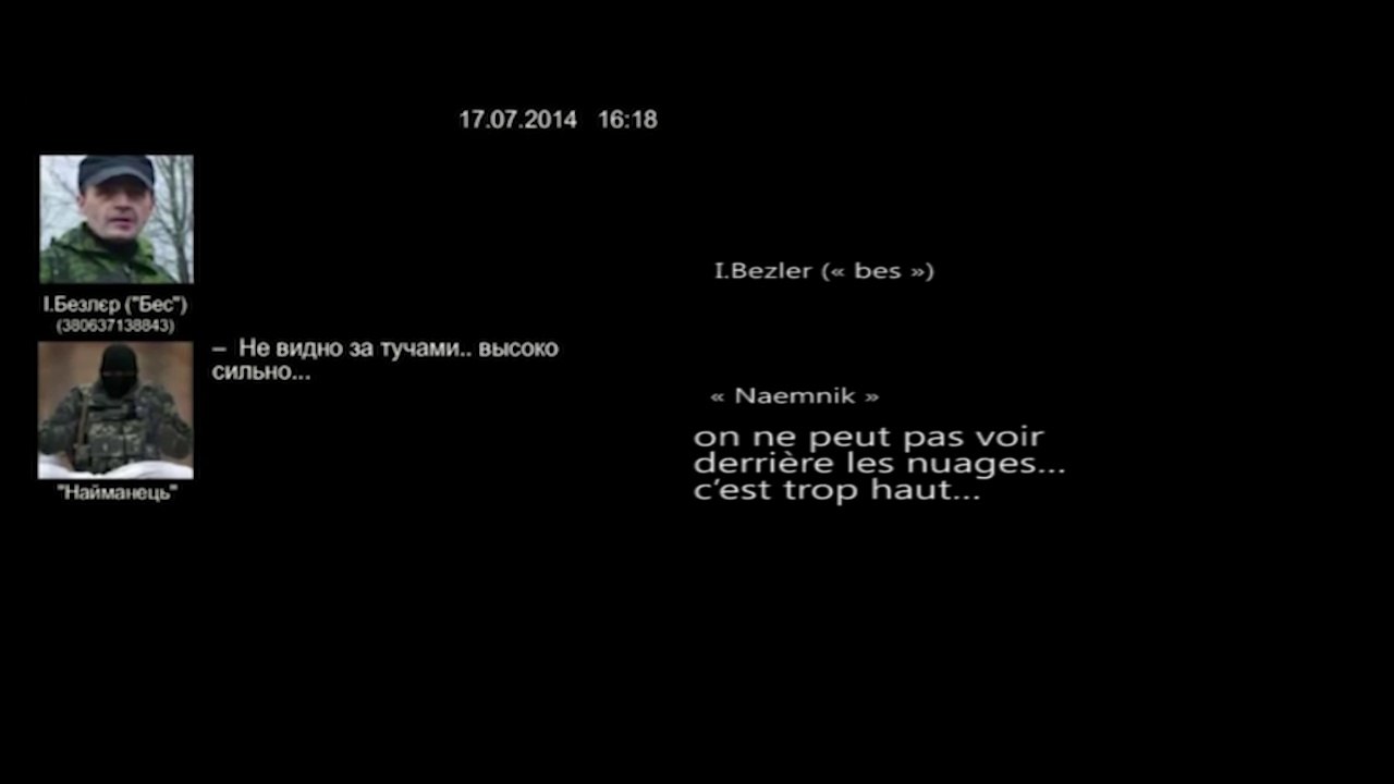 SBU MH17 2 minutes avant que Boeing 777 soit abattu