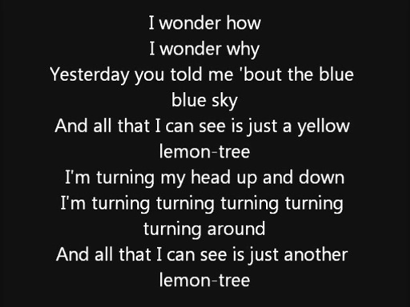 Trees lyrics. Lemon Tree текст. Lemon Tree караоке. Текст песни Елоу Лемон три. Песня Lemon Tree караоке.