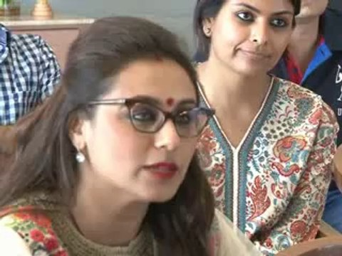 Actress Rani Mukharjee meets Anandiben Patel Guj CM in Gandhinagar