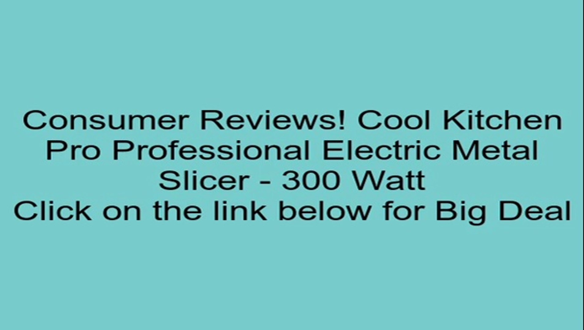 Cool Kitchen Pro Professional Electric Metal Slicer 300 Watt