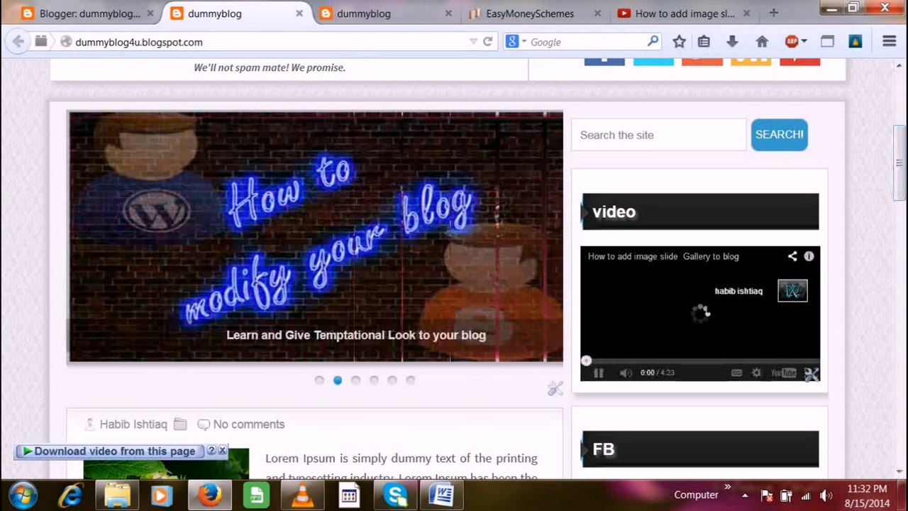 How To Add Video In Side Bar Of Blog
