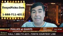 MLB Odds San Francisco Giants vs. Philadelphia Phillies Pick Prediction Preview 8-17-2014
