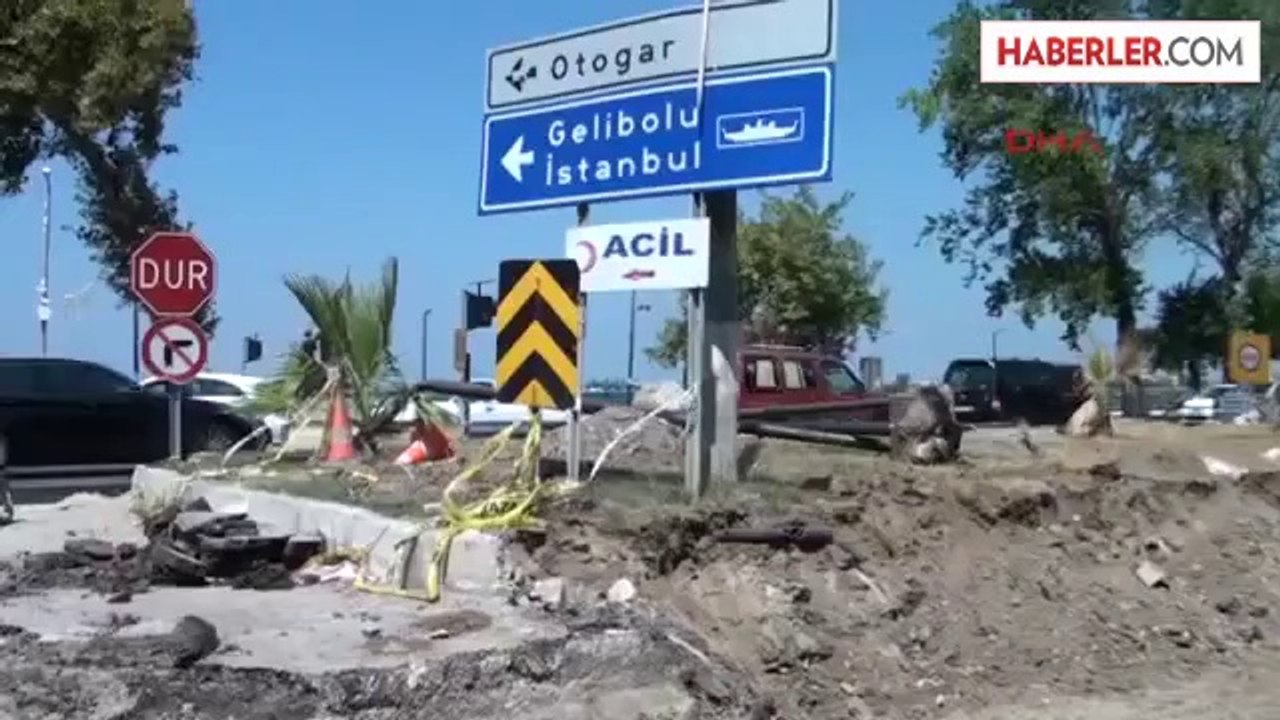 Lapseki'de Yol Çalışması Ulaşımı Olumsuz Etkiledi