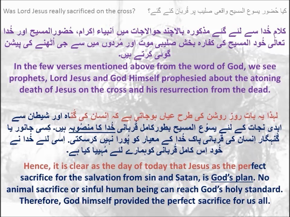 Did Jesus really die on the cross - کیا حضور المسیح واقعی صلیب پر قربان ہونے؟