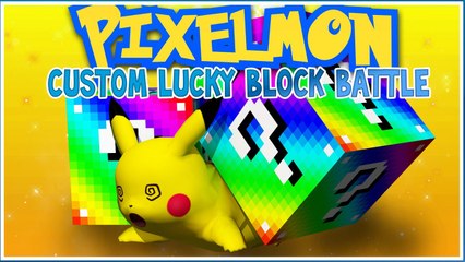 Pixelmon Custom LUCKY BLOCK BATTLE w/ FRIENDS! - TRAPS GALORE!