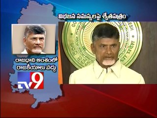 Chandrababu releases white paper on bifurcation issues