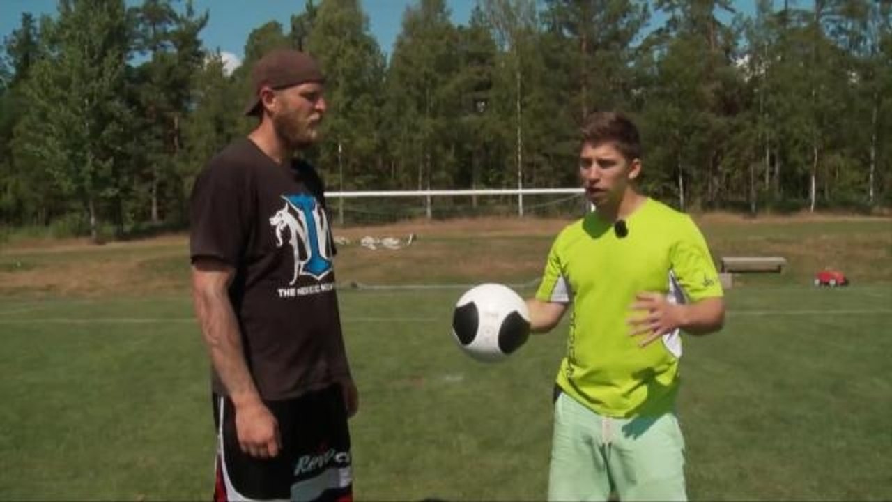 Heavyweight Boxer's Punch Sends Soccer Ball Soaring