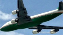 Boeing 747-400 Eva Air. Takeoff from Hong Kong International Airport. Plane Spotting