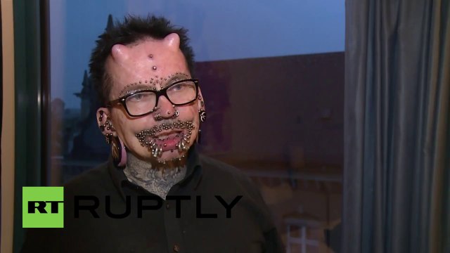 Germany: World's most pierced man shows why Dubai denied him entry