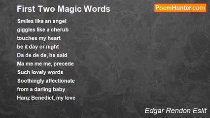 Edgar Rendon Eslit - First Two Magic Words