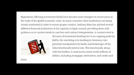 Anthony Ram | Current Issues in Investment Banking