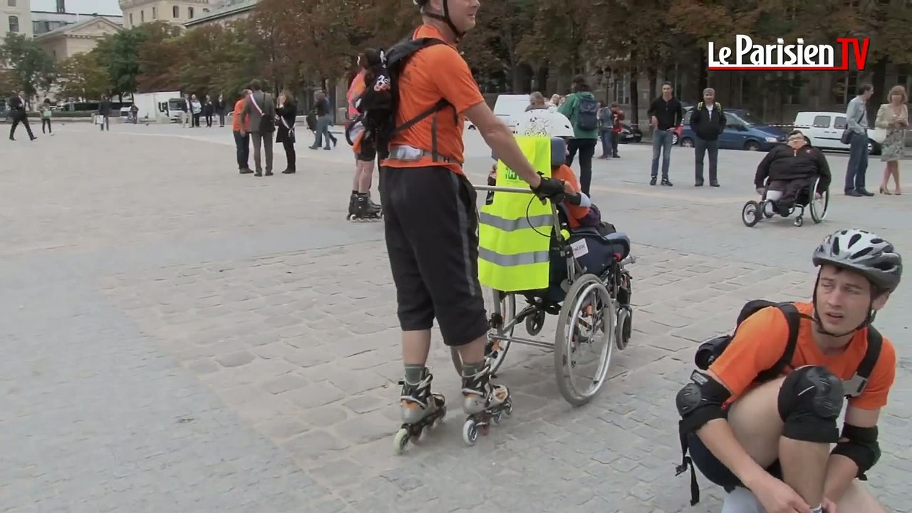 A rollers et en fauteuils roulants, ils rallient Paris à Bruxelles