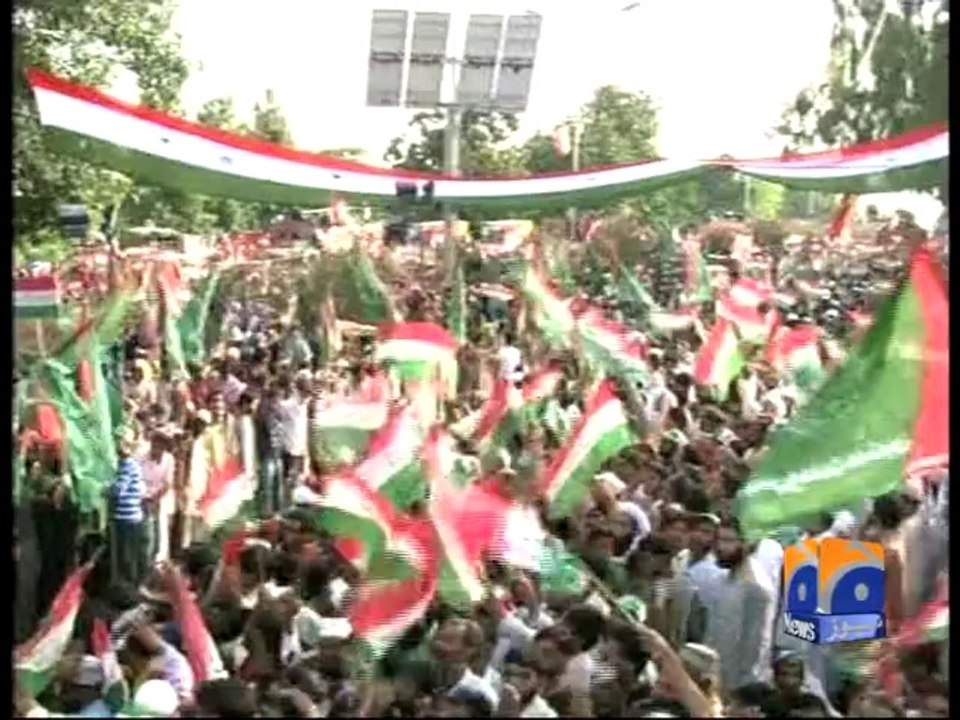 Tahirul Qadri announces countrywide sit-ins from today-Geo Reports-18 Aug 2014