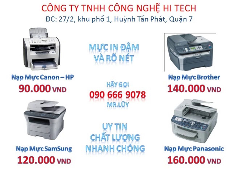 Bơm Mực Máy In Tận Nơi Đường Nguyễn Thị Thập, Q7 090 666 9078