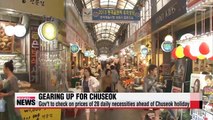 Korean gov't to check on prices ahead of Chuseok holiday