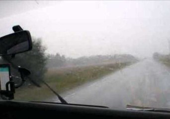 Lightning Narrowly Misses Car