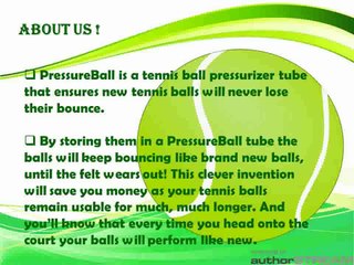 Tennis Pressure Ball - Restore & Maintain Bounce