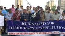 Jamal Shah addresses at Press Club to Support Democarcy
