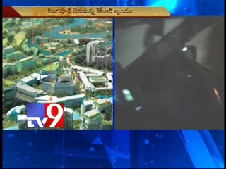 CM KCR lands in Singapore to showcase Telangana state