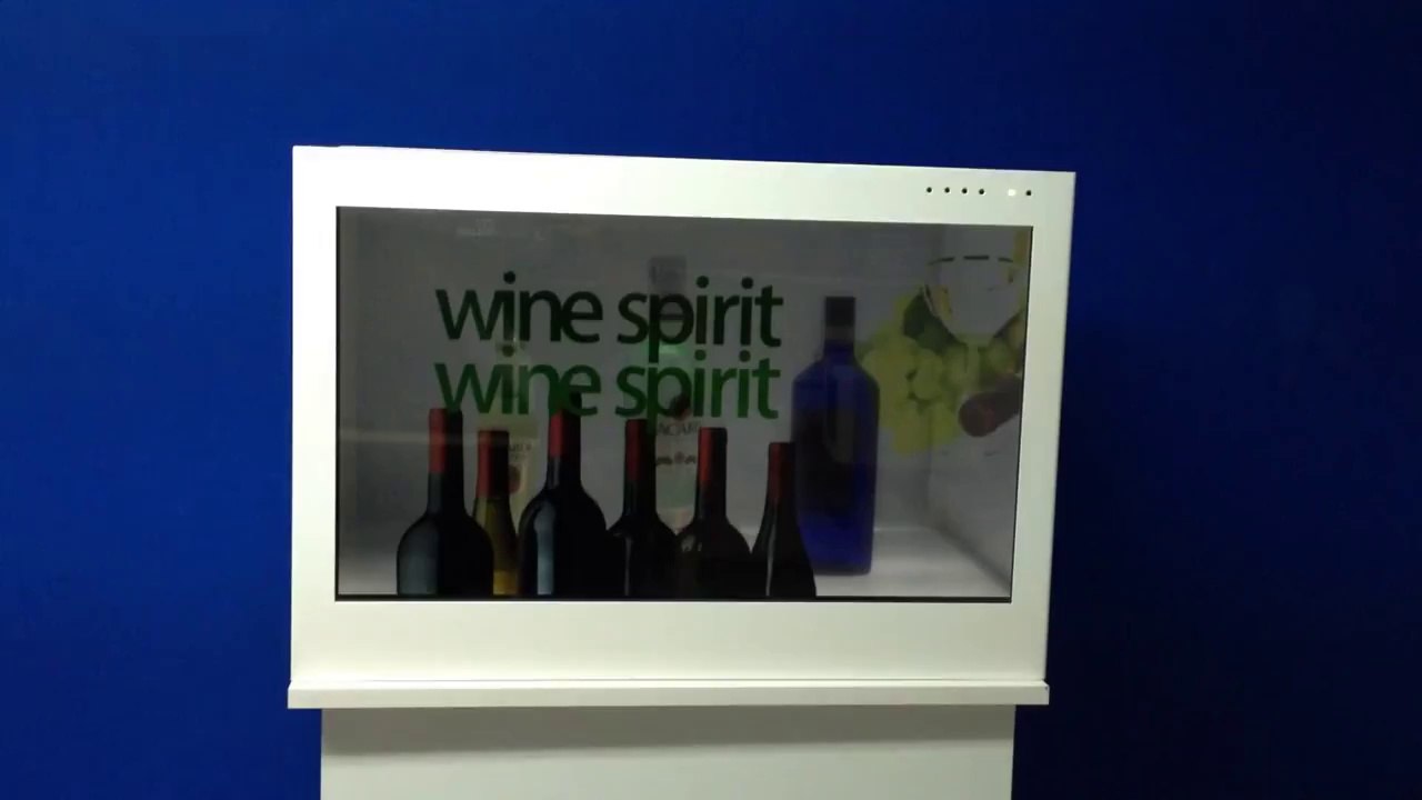 transparent display wine