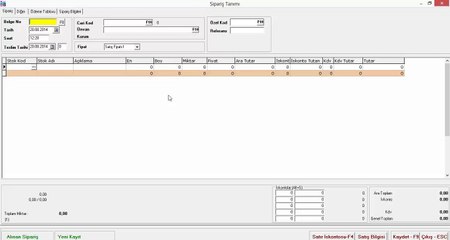 Sipariş ve fatura girişinde ek alan tanımlama