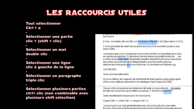 Les raccourcis pour la rédaction d'un texte - Ils sont utiles donc assis toi et apprends!