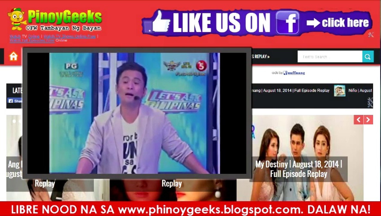 LETS ASK PILIPINAS AUGUST 20 FULL EPISODE PART 1