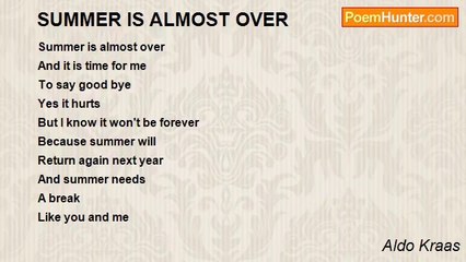 Aldo Kraas - SUMMER IS ALMOST OVER