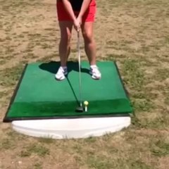 Impressive Driving Range Trick Shot